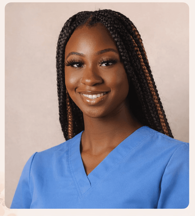 Amaya A. Davis in scrubs